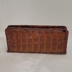 Hand Made Woven Bill Holder or Large Napkin Holder 9" x 4" x 2" One Inch Opening